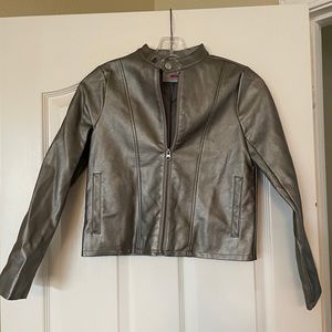The Children’s Place Pleather Girl’s Silver Jacket